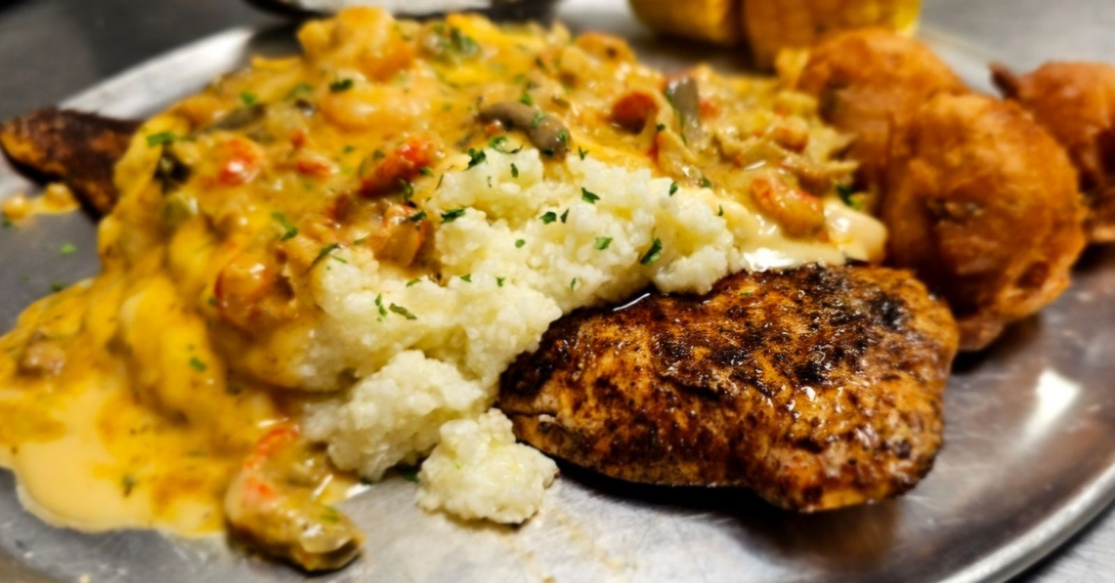 Red Fish with Crawfish & Grits